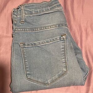 Fashion Nova, skinny jeans, size 5, color is light wash